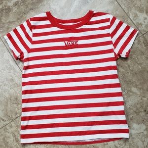 EUC Red/White stripped Van's S/S shirt